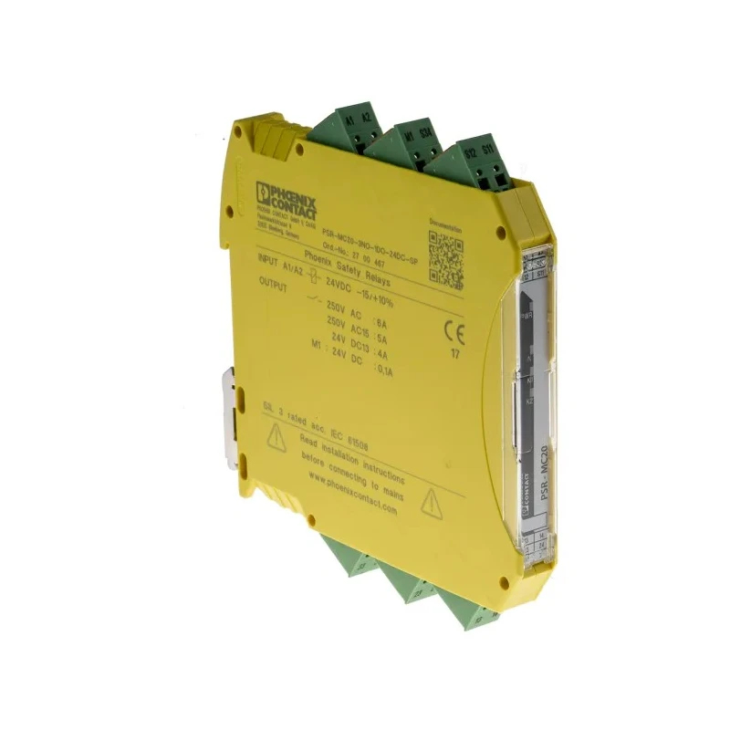 Pilz 24V DC Safety Relay with 3 Safety Contacts and 3 Auxiliary Contacts PSR MC20-3NO-1DO-24DC-SP