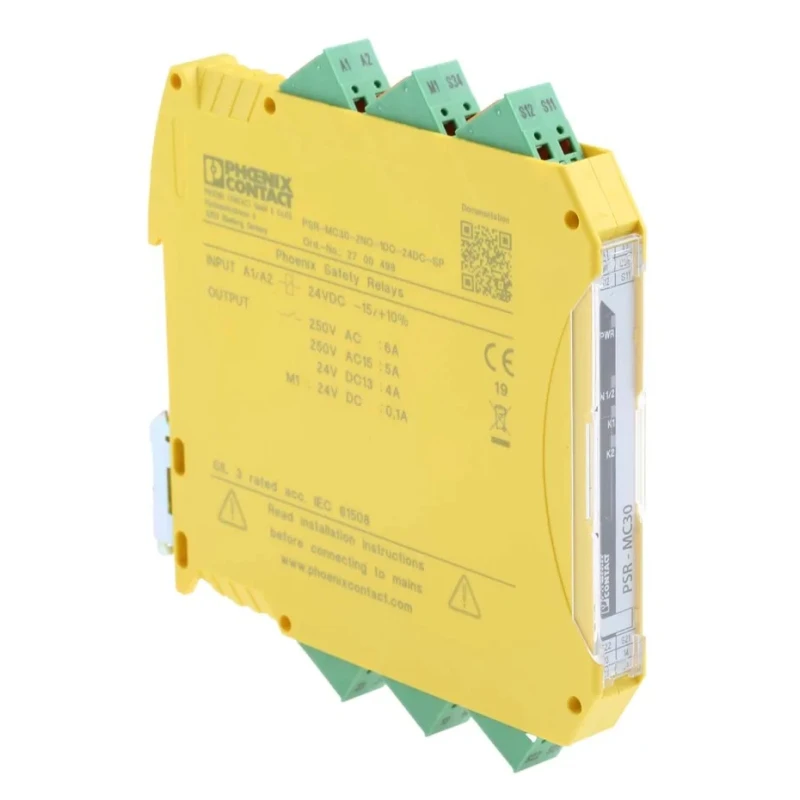 Pilz 24V DC Safety Relay with 2 Safety Contacts, 2 Auxiliary Contacts, Automatic & Manual Reset PSR MC30-2NO-1DO-24DC-SP