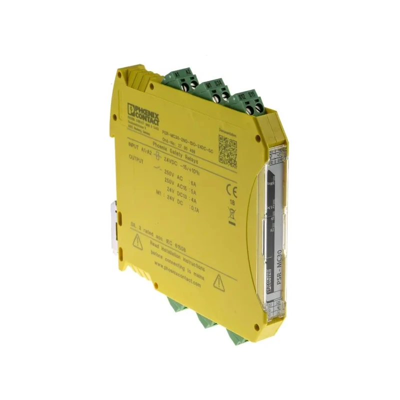 Phoenix Contact 24V DC Safety Relay with 2 Safety Contacts and 2 Auxiliary Contacts MC30-2NO-1DO-24DC-SC