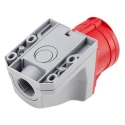 Scame Optima Red Wall Mount Industrial Power Connector 16A 415V IP44 6P+PE Angled Socket IP44 