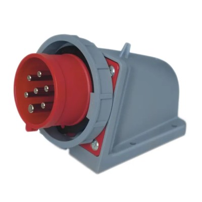 Scame Optima Red Wall Mount 6P+PE Right Angle Industrial Power Connector 16A 415V IP67 