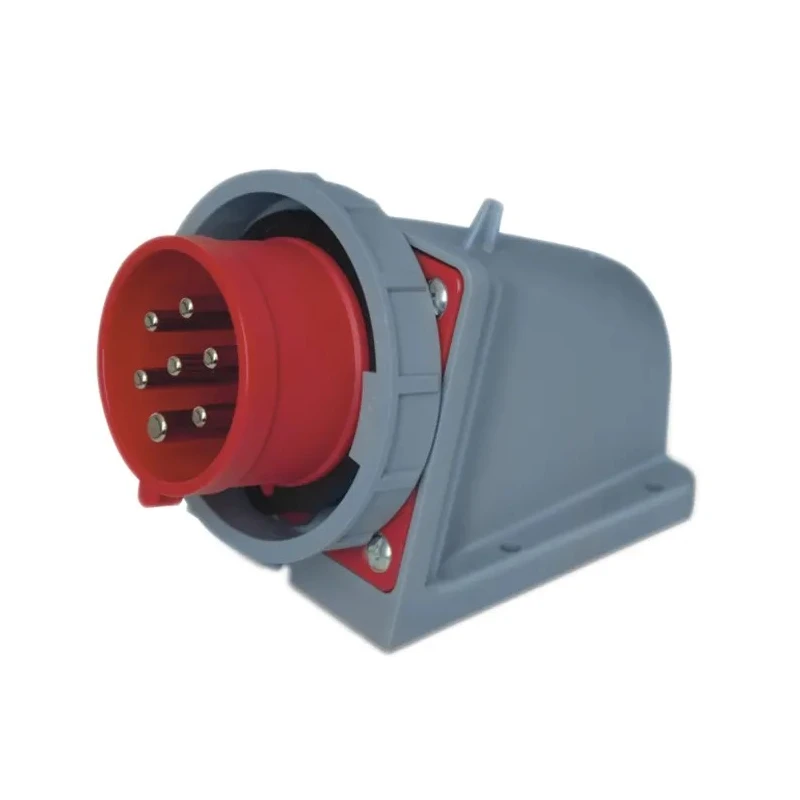 Scame Optima Red Wall Mount 6P+PE Right Angle Industrial Power Connector 16A 415V IP67 