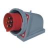 Scame Optima Red Wall Mount 6P+PE Right Angle Industrial Power Connector 16A 415V IP67