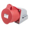 Scame Industrial Power Connector 32A 415V IP44 Red Wall Mount 6P+PE Screw Terminal Optima IP44