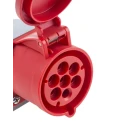 Scame Industrial Power Connector 32A 415V IP44 Red Wall Mount 6P+PE Screw Terminal Optima IP44