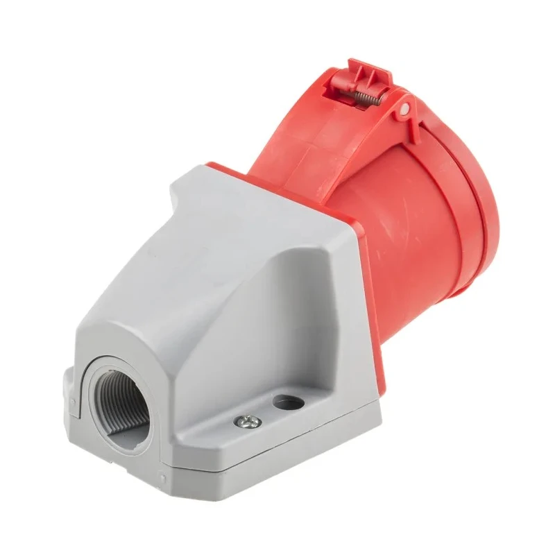 Scame Industrial Power Connector 32A 415V IP44 Red Wall Mount 6P+PE Screw Terminal Optima IP44
