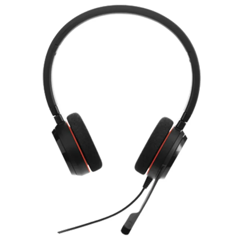 Jabra Over The Head Black Stereo On Ear Headset with Noise Cancelling Microphone USB Adapter Integration Model 4999-823-109
