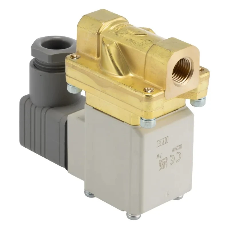 SMC Solenoid Valve, 2 Port, Brass Body, 24V dc, 6 bar Max Pressure VXZ232AGA
