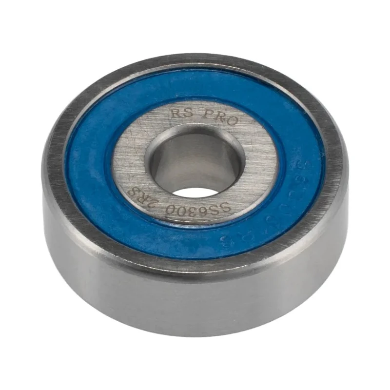 RS PRO Stainless Steel Single Row Deep Groove Ball Bearing 10 mm ID, 35 mm OD, 11 mm Width, Sealed End SS6300-2RS