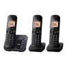 Panasonic Cordless Black Telephone Desktop Handset with LCD Display 1.6in, Speakerphone, DECT Call Block TGC223E