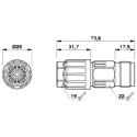 Phoenix Contact Circular Connector Cable Socket Female 3 Contacts 17.5A 1kV IP68 IP69K QPD Series 