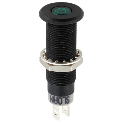 Sloan Green Panel Mount Indicator 28V 5V 20mA IP68 Prominent Bezel Black 3448B1G1G81NCL1