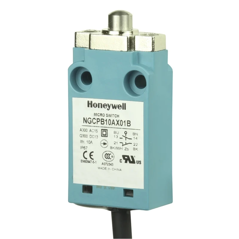 Honeywell Technologies NGC Series Plunger Limit Switch, 2 NC/2 NO, IP67, Plastic Housing, 400V AC, 10A 