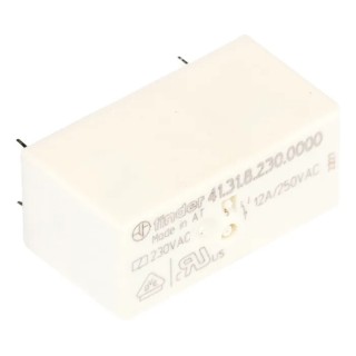 Finder PCB Power Relay 230V AC Coil Voltage 12A Switching Current SPDT Model 41.31.8.230.0000