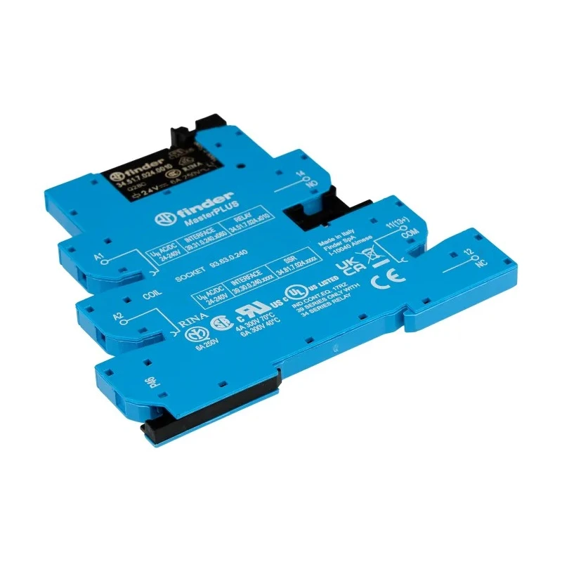Finder 39 Series Electromechanical Interface Relay with DIN Rail Mount, 240V AC/DC Coil Voltage, SPDT 39.31.0.240.0060