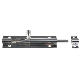 RS PRO Brass Chrome Plated Straight Barrel Door Bolt 100 mm 893-8672
