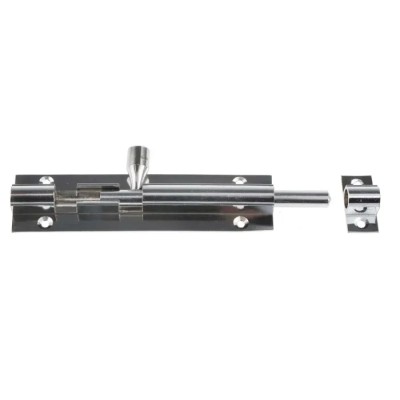 RS PRO Brass Chrome Plated Straight Barrel Door Bolt 100 mm 893-8672