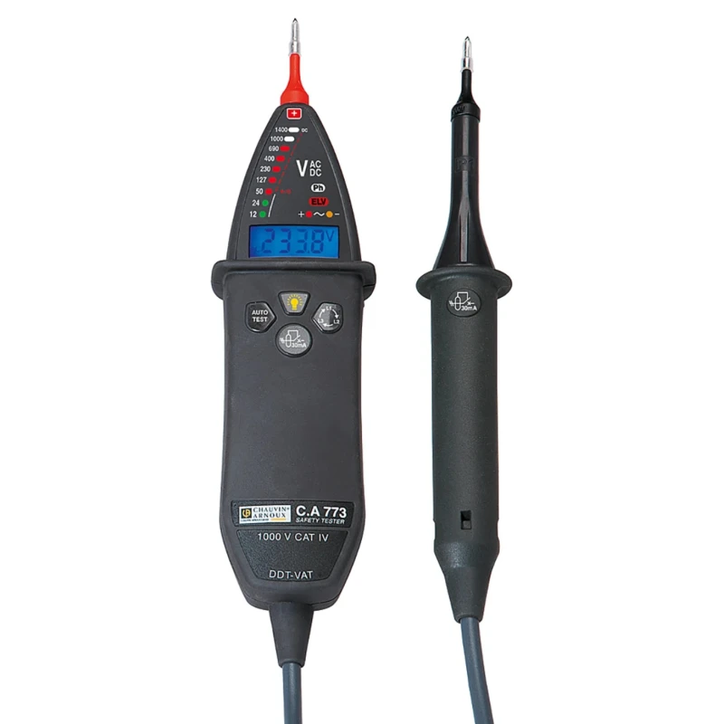 Chauvin Arnoux LED Voltage Tester CAT IV 1000 V AC, 1400V DC, Continuity Check, Battery Powered P01191773