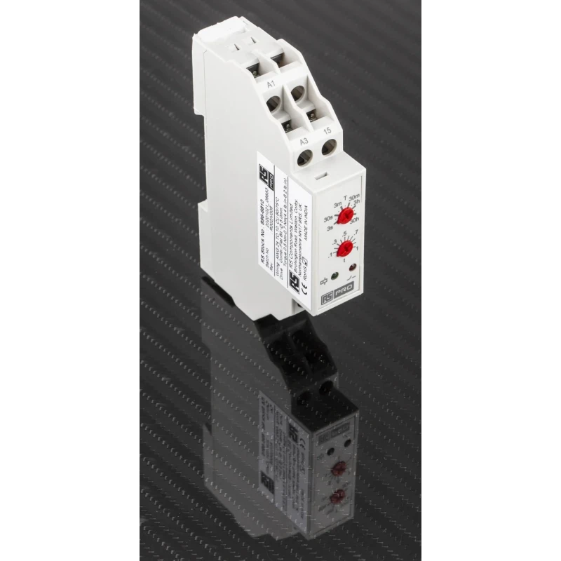 Eaton RS PRO DIN Rail Timer Relay 1-Contact 24 V dc 24V ac 240 V ac 0.3 s to 30 h ON Delay SPDT 896-6810