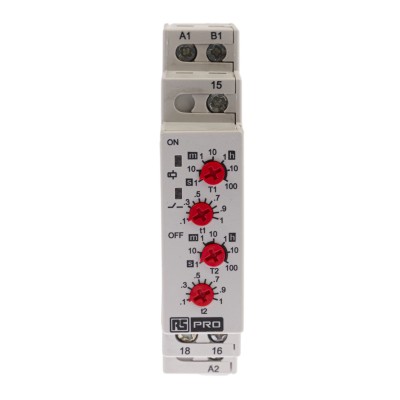 Tele DIN Rail Timer Relay, 1-Contact, 24 V DC 12V AC, 240 V AC, 0.1 s to 100 h, Multifunction-Function, SPDT Switch 896-6826