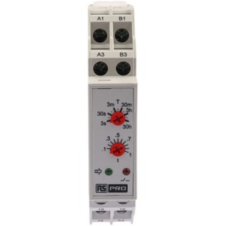 Relpol DIN Rail Timer Relay, 1-Contact, 24 V dc 110 V ac, 24 V ac, 0.3 s to 30 h, 1-Function, SPDT Switch 896-6829