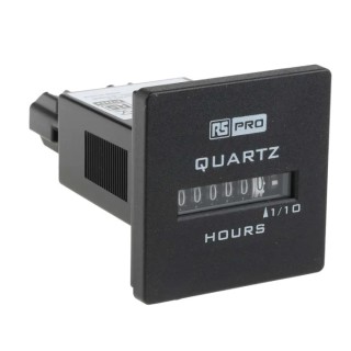 RS PRO Hour Meter 6 Digit Analogue Panel Mount 264V AC 3.6mm Digit Height 896-6894