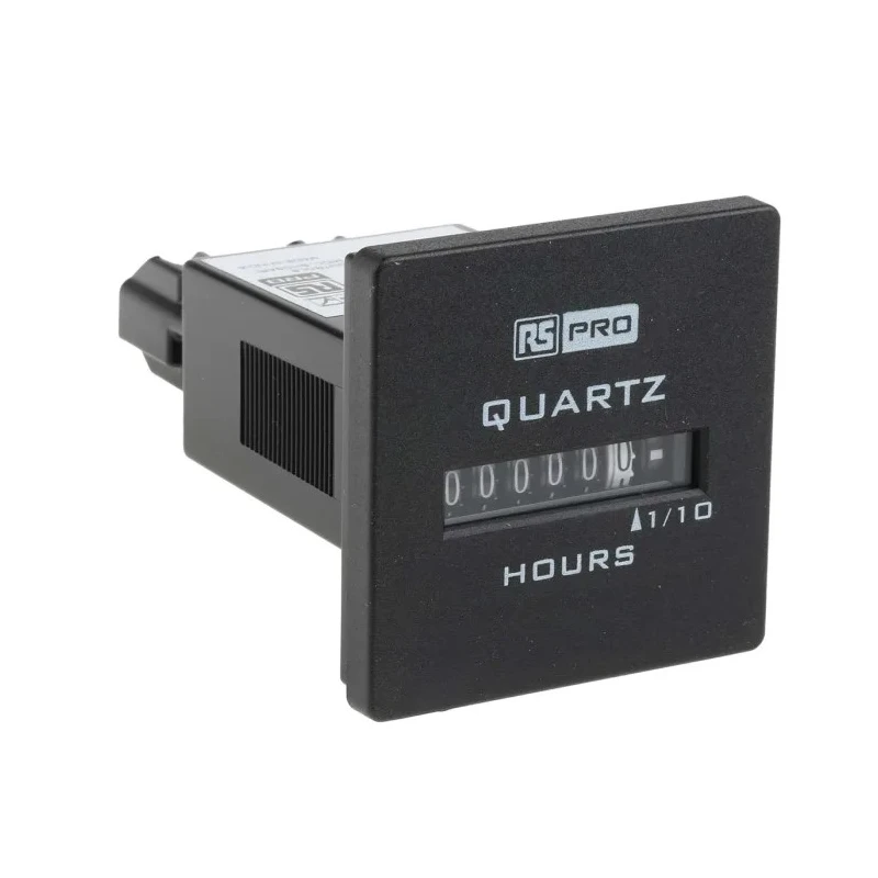 RS PRO Hour Meter 6 Digit Analogue Panel Mount 264V AC 3.6mm Digit Height 896-6894