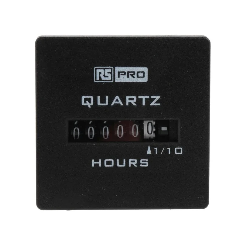 RS PRO Hour Meter 6 Digit Analogue Panel Mount 264V AC 3.6mm Digit Height 896-6894