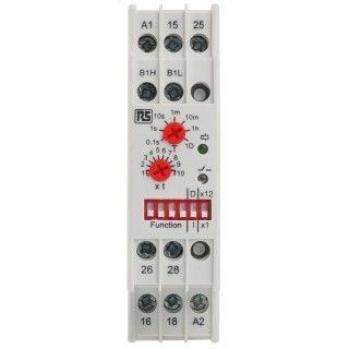 Tele DIN Rail Timer Relay Multifunction Signal Off Delay 1-Contact SPDT 240 V dc 24V ac 240 V ac 0.1 s to 120 Days 896-6841