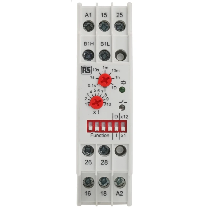 Tele DIN Rail Timer Relay Multifunction Signal Off Delay 1-Contact SPDT 240 V dc 24V ac 240 V ac 0.1 s to 120 Days 896-6841