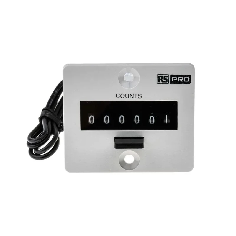 RS PRO 6 Digit Electromechanical Impulse Counter, Manual Reset, 230 V AC, 10 Hz Frequency 896-7011