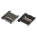 Molex 8 Way Push Pull MicroSD Memory Card Connector, Push-in, 1.1mm Pitch, Gold Plated Copper Alloy Contacts 104031-0811