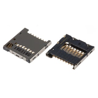 Molex 8 Way Push Pull MicroSD Memory Card Connector, Push-in, 1.1mm Pitch, Gold Plated Copper Alloy Contacts 104031-0811