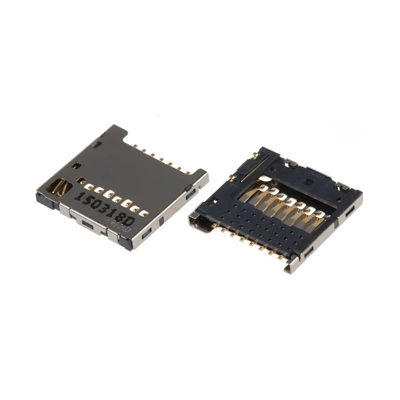 Molex 8 Way Push Pull MicroSD Memory Card Connector, Push-in, 1.1mm Pitch, Gold Plated Copper Alloy Contacts 104031-0811
