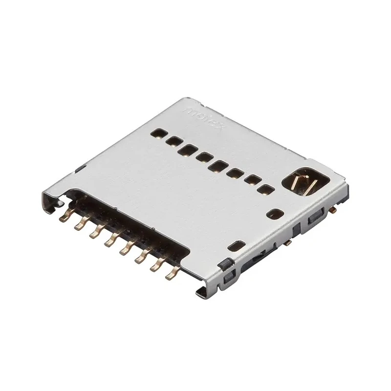 Molex 8 Way Push Pull MicroSD Memory Card Connector, Push-in, 1.1mm Pitch, Gold Plated Copper Alloy Contacts 104031-0811