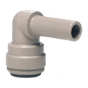 John Guest Plastic Pipe Fitting, 1/4 in Push Fit Stem Elbow Acetal, 10 Bar Pressure PI220808S