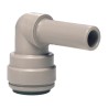 John Guest Plastic Pipe Fitting, 1/4 in Push Fit Stem Elbow Acetal, 10 Bar Pressure PI220808S