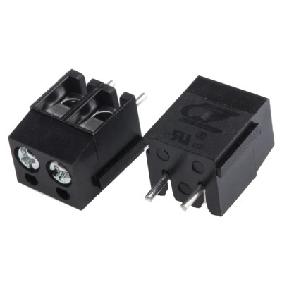 RS PRO 2-Contact 5 mm Pitch PCB Terminal Block, Straight Orientation, Screw Connection 250V 16A 896-6696