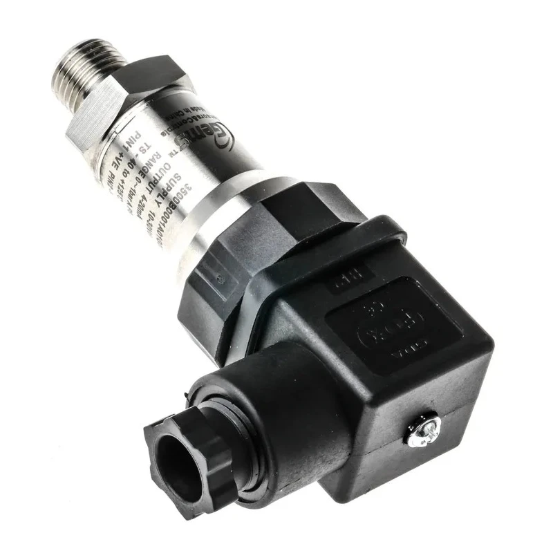Gems Sensors 3500 Series Compact Low Pressure Sensor, Current Output, Absolute Reading, 1 bar, Stainless 3500B0001A01G000