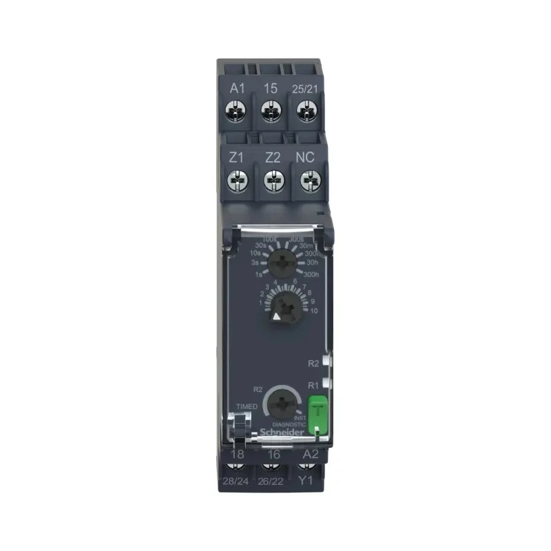 Schneider Electric Harmony Time Series DIN Rail Timer Relay DPDT 2-Contact, 240 V DC, 24 V AC, 240 V AC, 0.05 s to RE22R2AMR