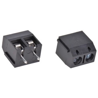 RS PRO 2-Contact PCB Terminal Block, 5 mm Pitch, 1 Row, 16 A, Screw Connection, Black Polyamide Housing 897-0736