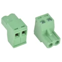 RS PRO Pluggable Terminal Block 2-Contact 5 mm Pitch 1 Row 15A 300V Polyamide Female Right Angle 897-1159