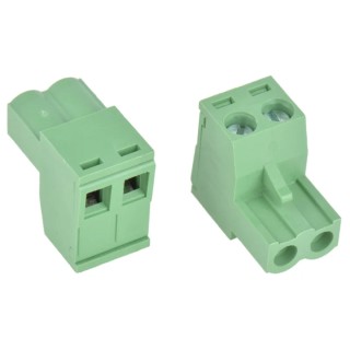 RS PRO Pluggable Terminal Block 2-Contact 5 mm Pitch 1 Row 15A 300V Polyamide Female Right Angle 897-1159