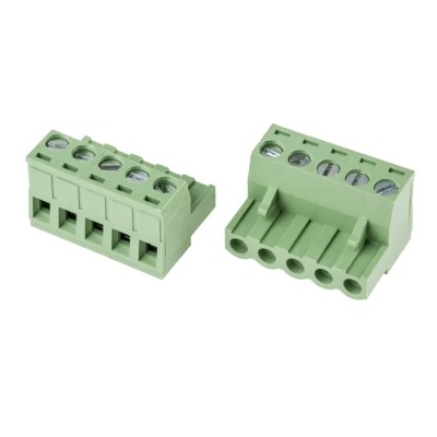 RS PRO Pluggable Terminal Block 5-Contact 5 mm Pitch 1 Row 300V 15A Female Connector Green 897-1165