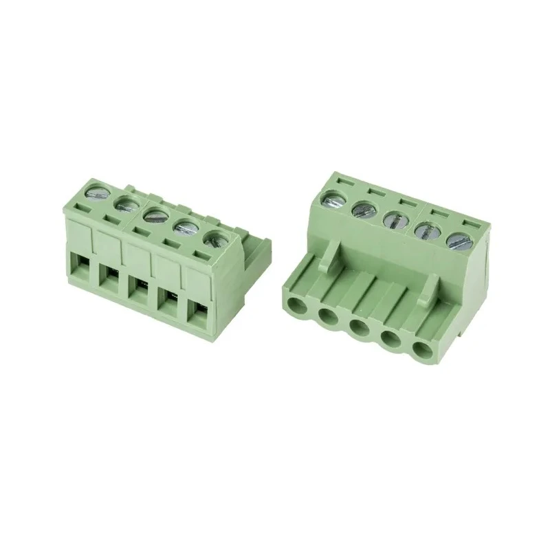 RS PRO Pluggable Terminal Block 5-Contact 5 mm Pitch 1 Row 300V 15A Female Connector Green 897-1165