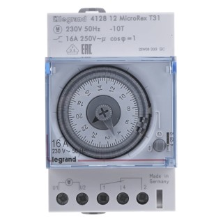 Legrand Analogue DIN Rail Time Switch 3-Channel 230V ac 4 128 12