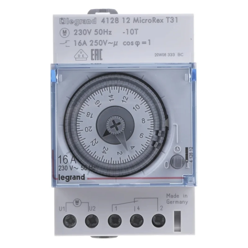 Legrand Analogue DIN Rail Time Switch 3-Channel 230V ac 4 128 12