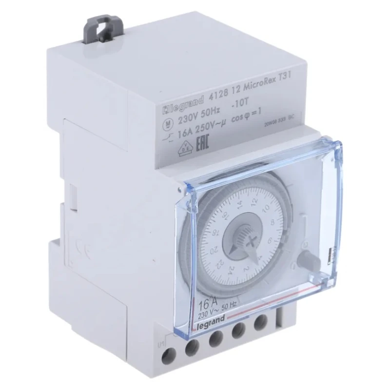 Legrand Analogue DIN Rail Time Switch 3-Channel 230V ac 4 128 12