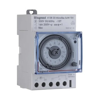 Legrand Analogue DIN Rail Time Switch 250V AC 1 Channel SPDT Contact Configuration 4 128 23