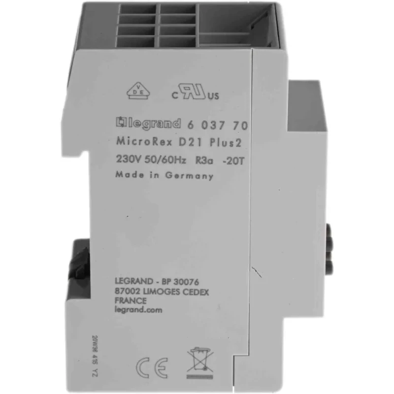 Legrand Digital MicroRex Plus 2 DIN Rail Digital Time Switch, 230V ac Model 6 037 70